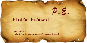 Pintér Emánuel névjegykártya