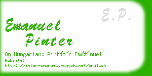 emanuel pinter business card